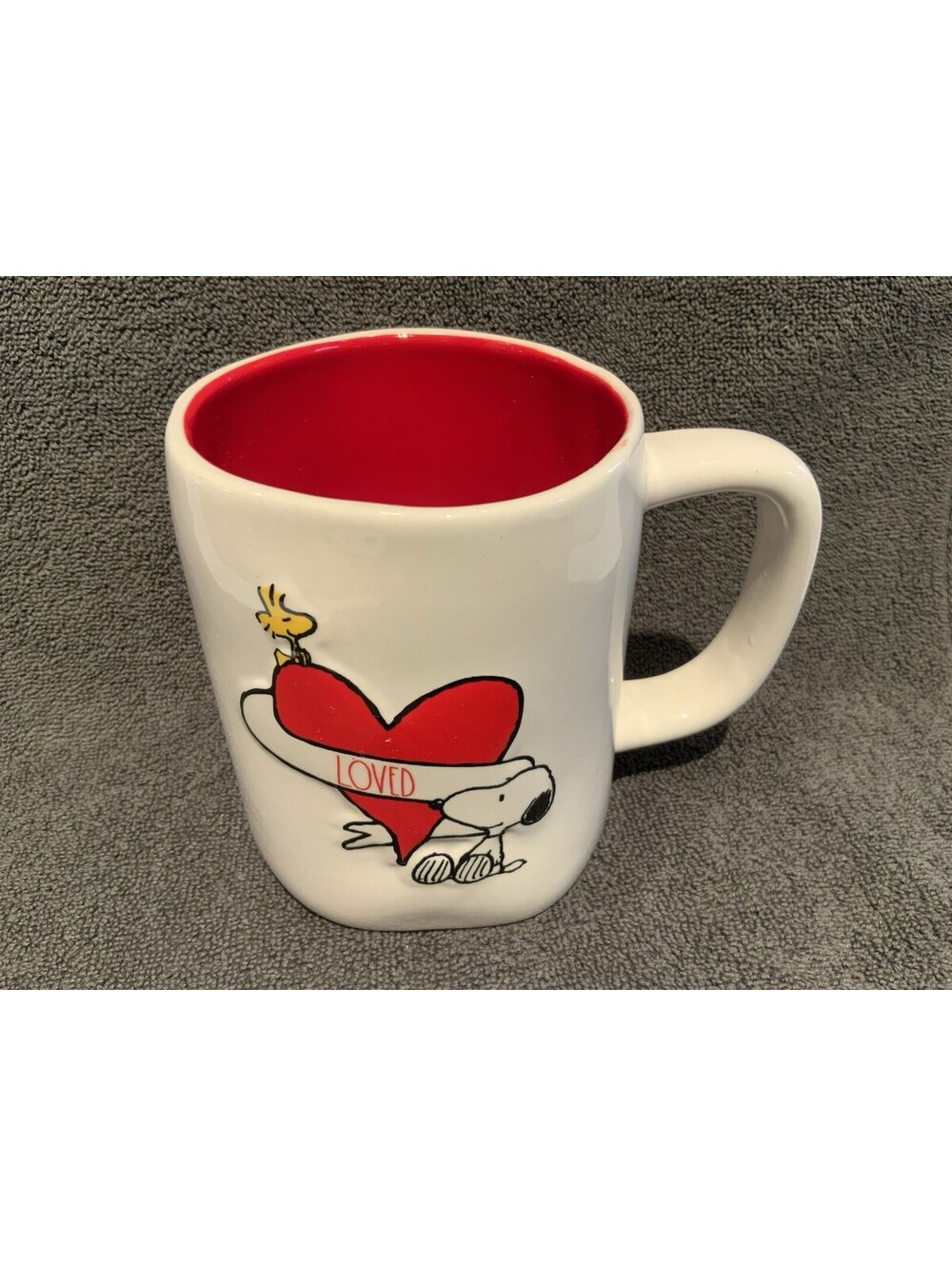 Rae Dunn 2024 Peanuts ‘Loved’ Snoopy & Woodstock 18oz. Mug
